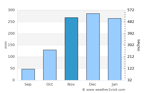 Port Orford average rain in November