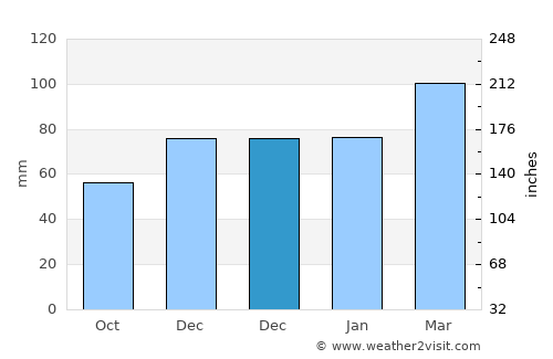 Port Richey average rain in December