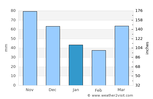 Portage average rain in January
