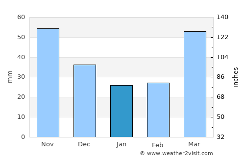 Portage average rain in January