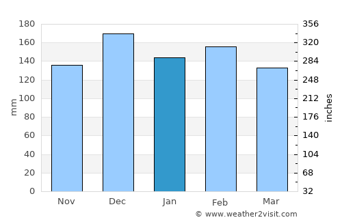 Porto União average rain in January