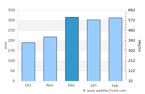 Porto Velho average rain in December