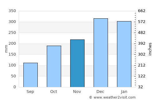 Porto Velho average rain in November