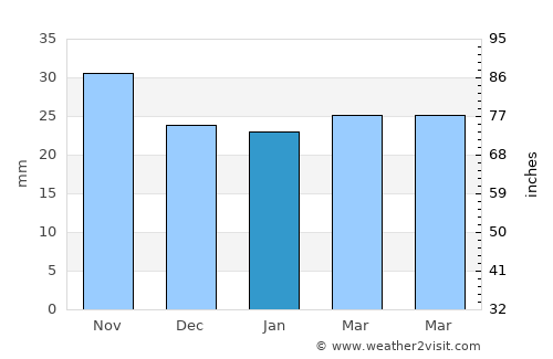 Prăjeşti average rain in January
