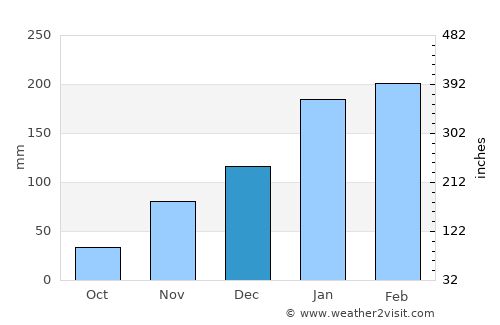 Presidente Dutra average rain in December