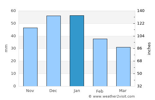 Prince George average rain in January