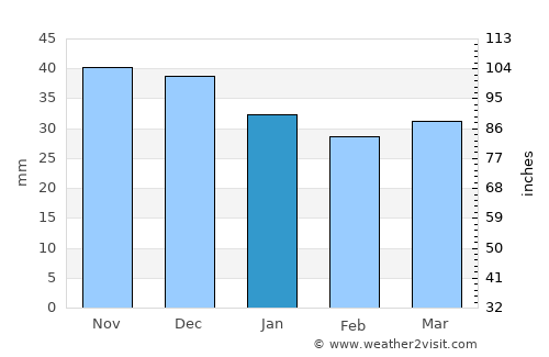 Przysucha average rain in January