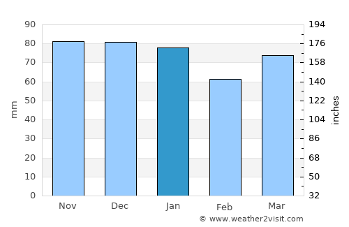 Psebay average rain in January