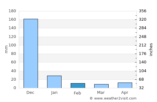 Puducherry average rain in February