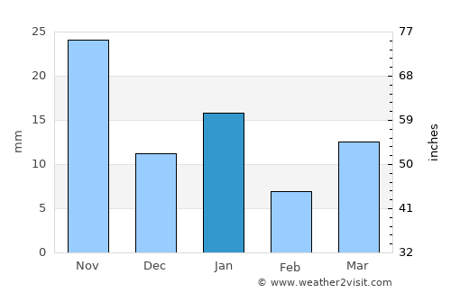 Pueblo Nuevo average rain in January