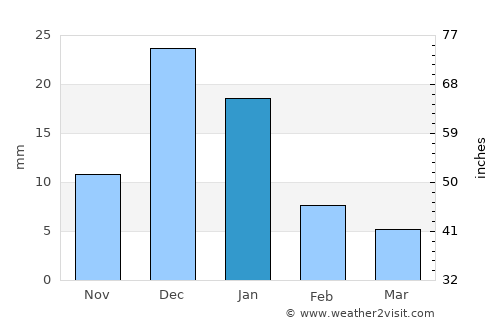 Pueblo Yaqui average rain in January