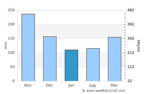 Pueblorrico average rain in January