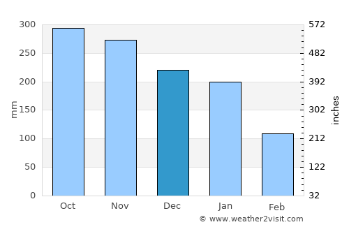 Puerto Barrios average rain in December