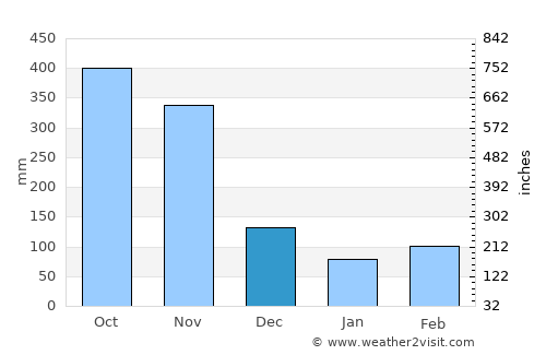 Puerto Berrío average rain in December