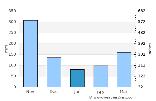 Puerto Boyacá average rain in January
