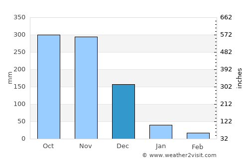 Puerto Caimito average rain in December