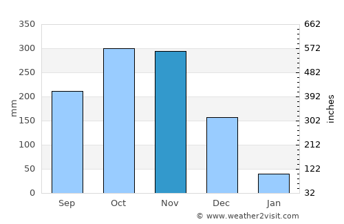 Puerto Caimito average rain in November