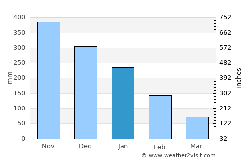 Puerto Castilla average rain in January