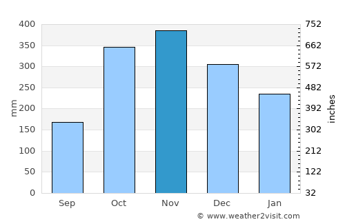 Puerto Castilla average rain in November