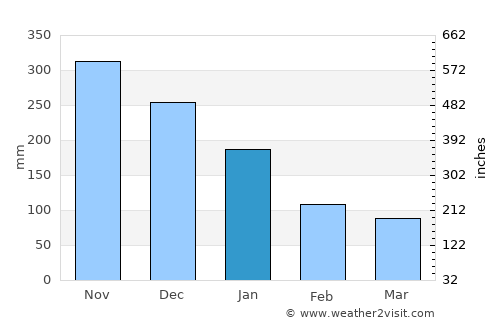 Puerto Cortez average rain in January