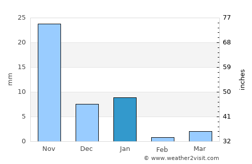 Puerto Escondido average rain in January
