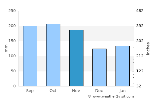 Puerto Leguízamo average rain in November