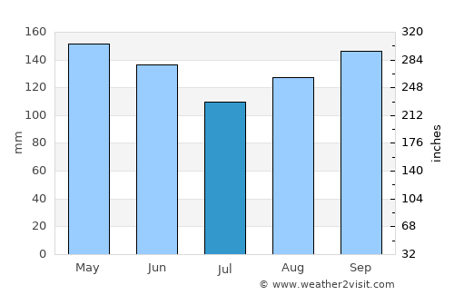 Puerto Leoni average rain in July