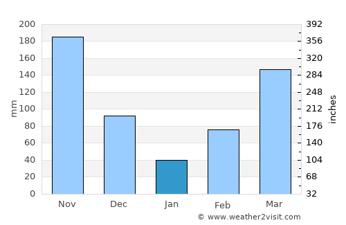 Puerto Lleras average rain in January