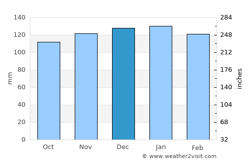 Puerto Natales average rain in December
