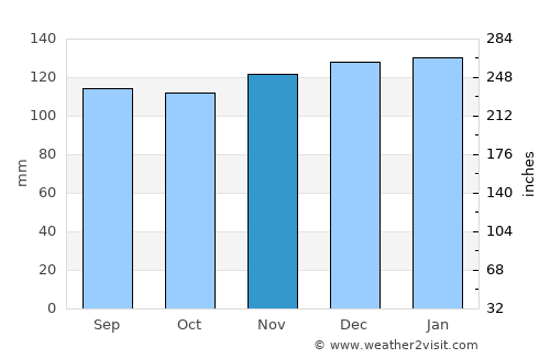 Puerto Natales average rain in November