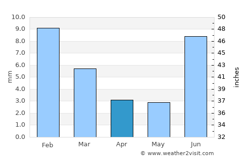 Puerto Palomas average rain in April