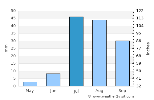 Puerto Palomas average rain in July