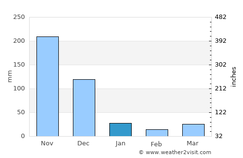 Puerto Princesa average rain in January
