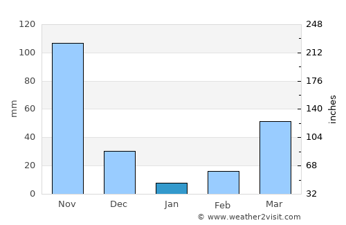 Puerto Rondón average rain in January
