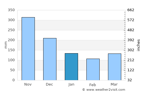 Puerto Santander average rain in January