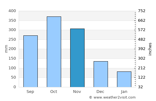 Puerto Triunfo average rain in November