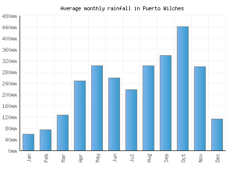 Puerto Wilches monthly rainfall chart (mm)