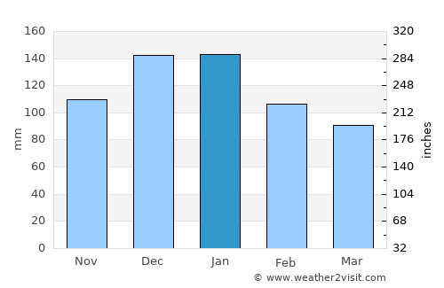 Puesto de Pailas average rain in January