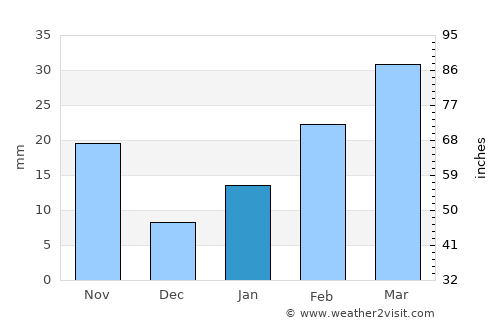 Pujali average rain in January