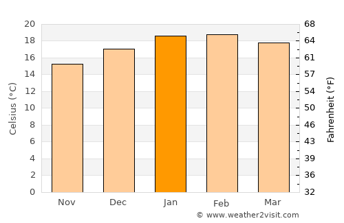 Pukekohe East average temperature in January
