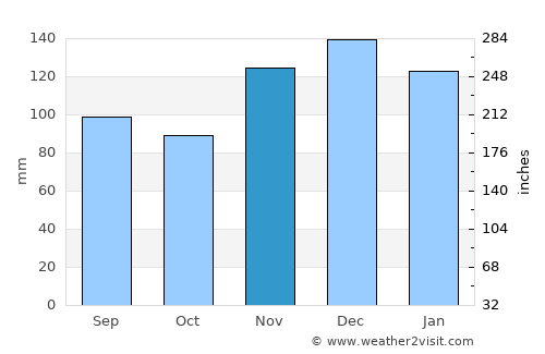 Pulaski average rain in November
