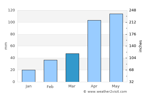 Puliyangudi average rain in March