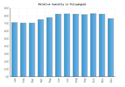 Puliyangudi relative humidity averages