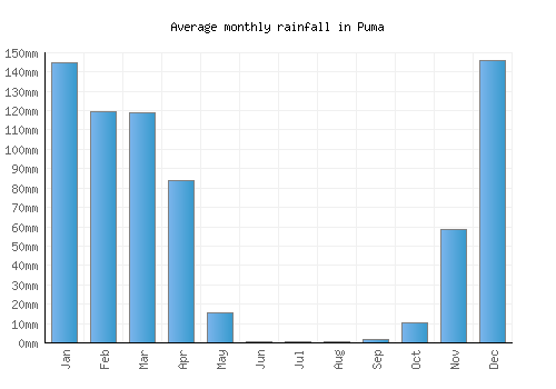 Puma monthly rainfall chart (mm)