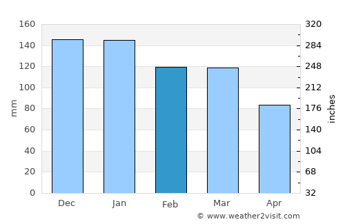 Puma average rain in February