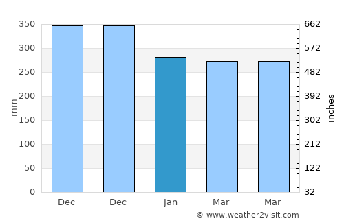 Puncak average rain in January