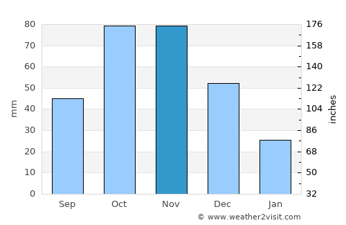 Punto Fijo average rain in November