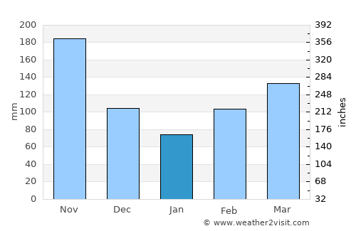 Purificación average rain in January