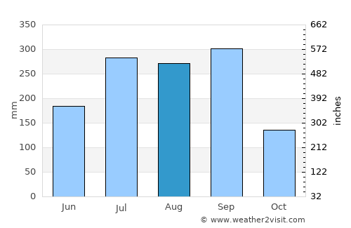 Purificación average rain in August