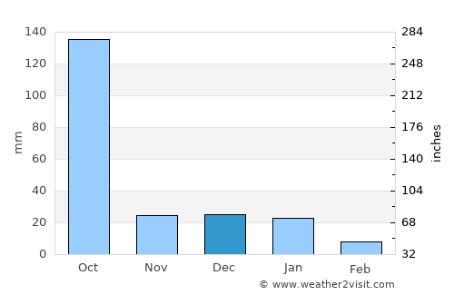 Purificación average rain in December